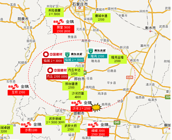 中联位于邢台北部,除本地市场外,目标市场石家庄和衡水;咏宁在邢台最图片